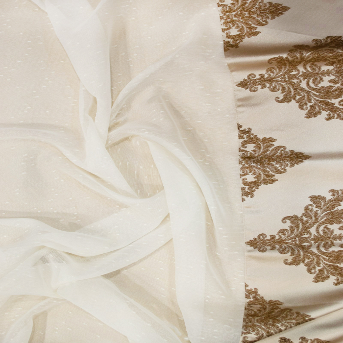 Perdea Velaria ivorie cu banda baroc, 300x150 cm [3]