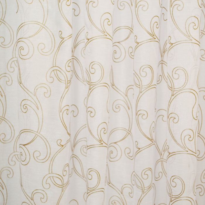 Perdea Velaria in alb lucios cu imprimeu bej, 380x245 cm [3]