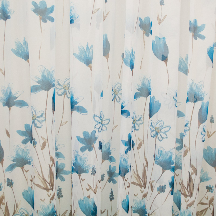 Perdea Velaria voal flori turcoaz, 300x245 cm [3]