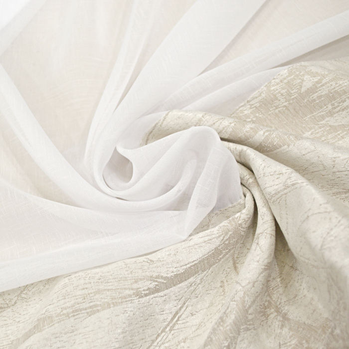 Perdea Velaria in ivoire si artistic grej, 280x145 cm [3]