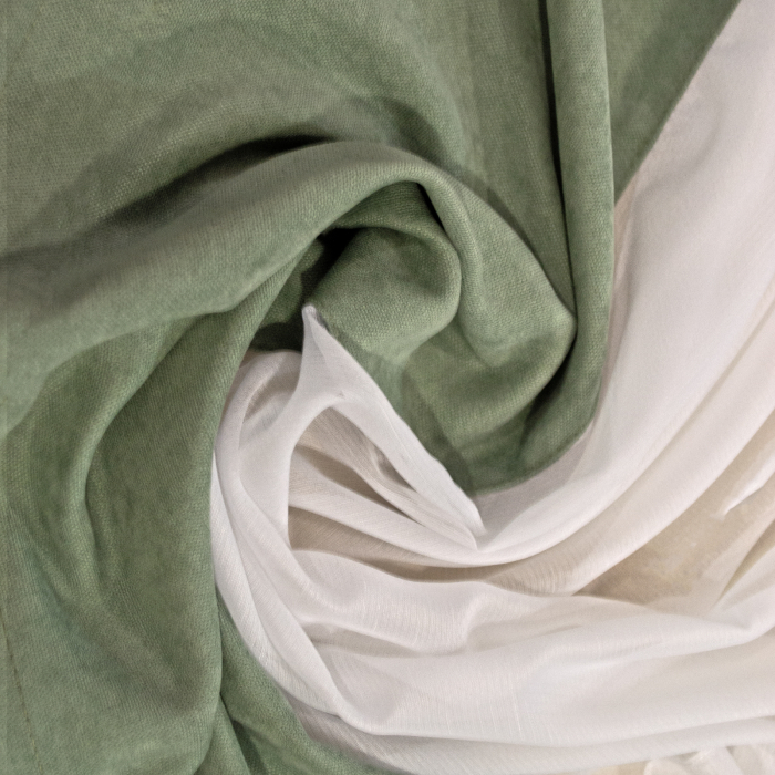 Perdea Velaria voal alb cu banda verde, 155x165 cm [2]