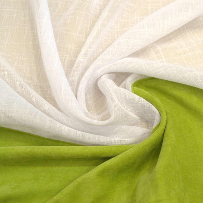 Perdea Velaria in alb cu banda verde brotacel, 180x160 cm [2]