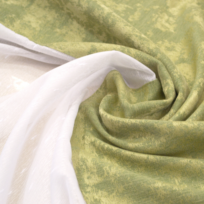 Perdea Velaria ploita alba cu asos verde, 280x145 cm [3]