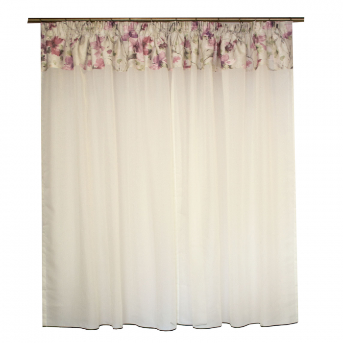 Perdea Velaria voal unt cu bata florala, 260x170 cm [2]