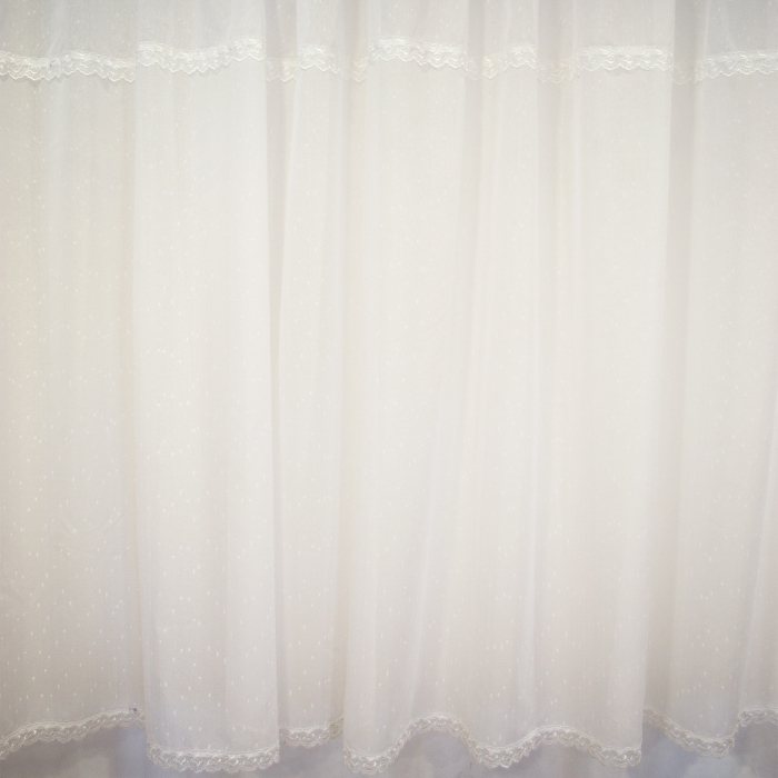 Perdea Velaria ploita alba cu dantela, 300x150 cm [2]