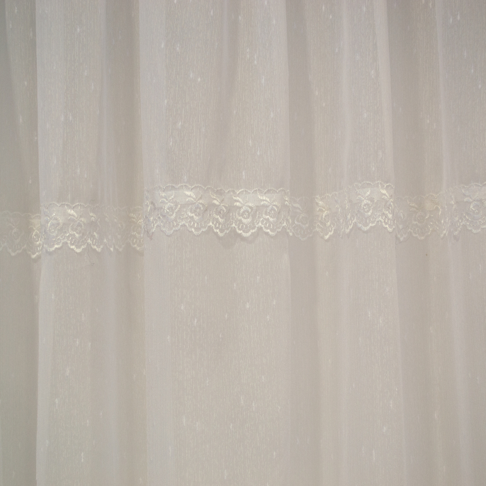 Perdea Velaria ploita alba cu dantela, 300x150 cm [3]