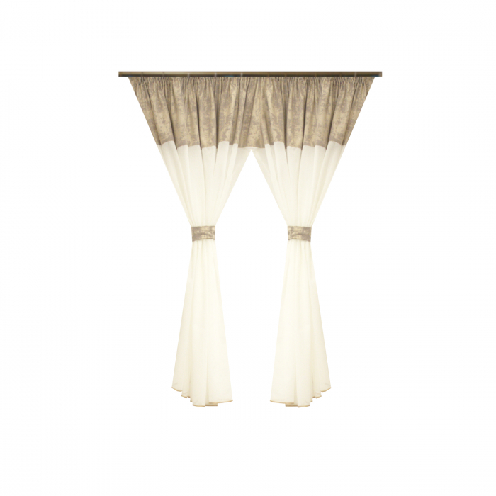 Perdea Velaria ploita ivoire si asos bej, 230x150 cm [1]
