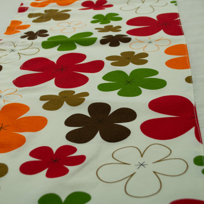 Perdea Velaria ploita ivoire cu flori multicolor cu esarfe, 265x150 cm [3]