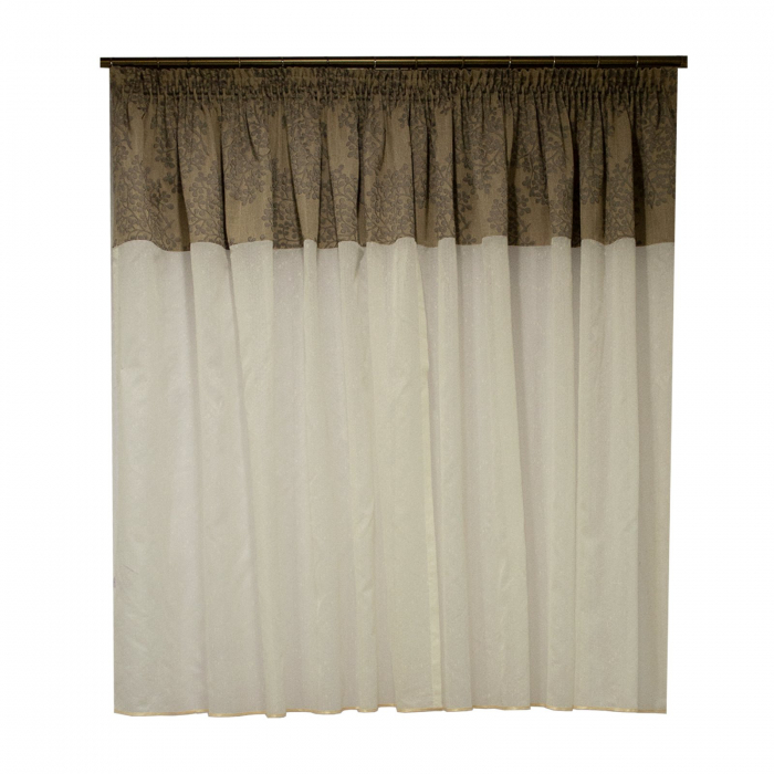 Perdea Velaria ploita ivoire cu tafta, 335 x 150 cm [3]