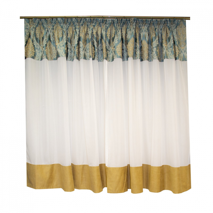 Perdea Velaria crep ivoire cu esarfe, 320x160 cm [3]
