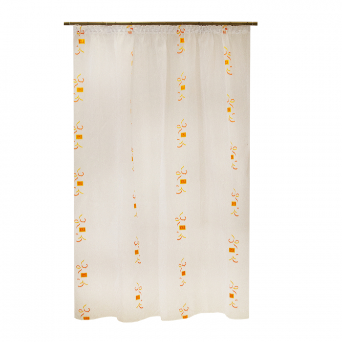 Perdea Velaria sable alb cu model portocaliu, 190x245 cm [1]