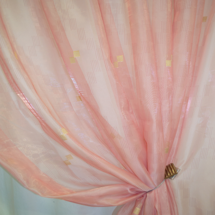 Perdea Velaria organza roz cu auriu, 335x245 cm [3]