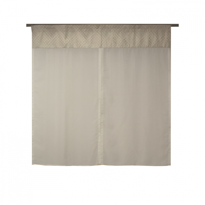 Perdea Velaria voal ivoire si tafta crem, 145x140cm [2]