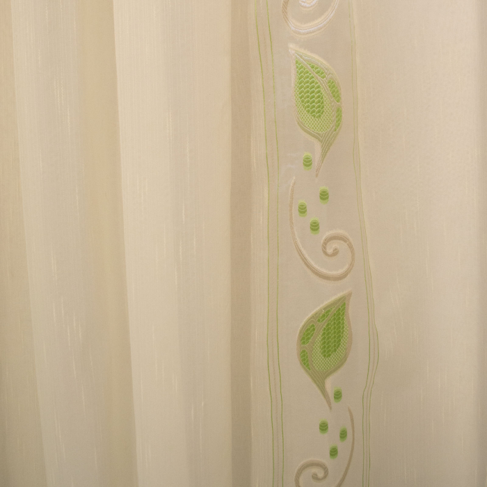 Perdea Velaria sable ivoire cu frunza verde, 300x245 cm [2]