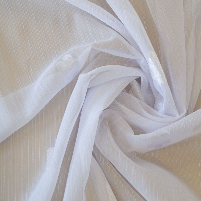 Perdea Velaria sable alb cu flori, 550x245 cm [2]