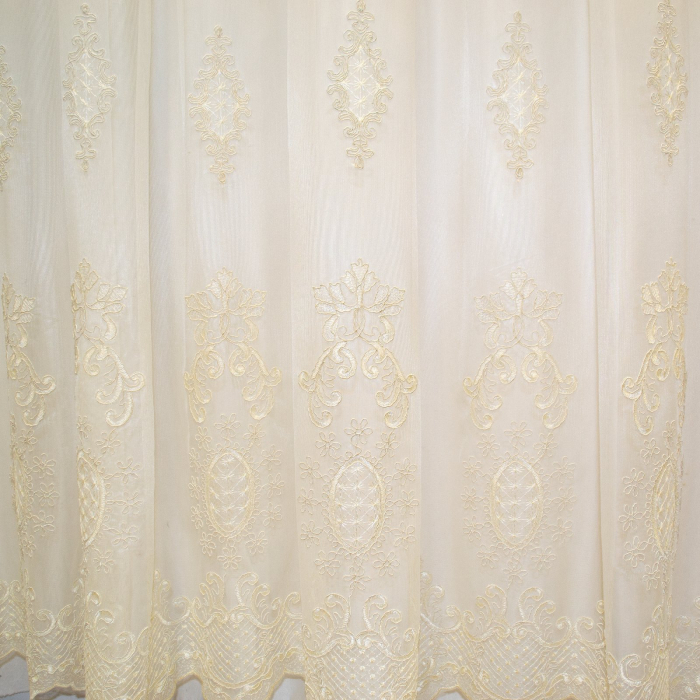 Perdea Velaria tiul baroc ivory cu margelute, 300x255 cm [4]