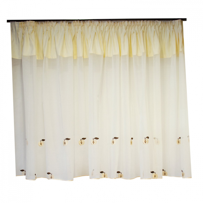 Perdea Velaria de bucatarie ivoire cu imprimeu fructe, 360x140 cm [1]