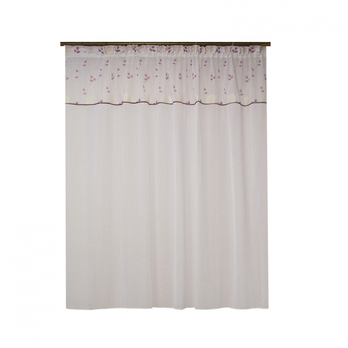 Perdea Velaria in alb cu flori, 180x170 cm [1]