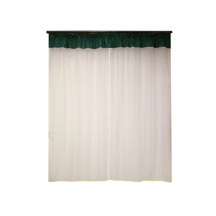 Perdea Velaria alba si suet turcoaz, 180x170 cm [1]