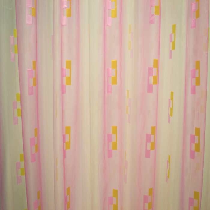 Perdea Velaria voal roz cu forme geometrice, 320x245 cm [2]