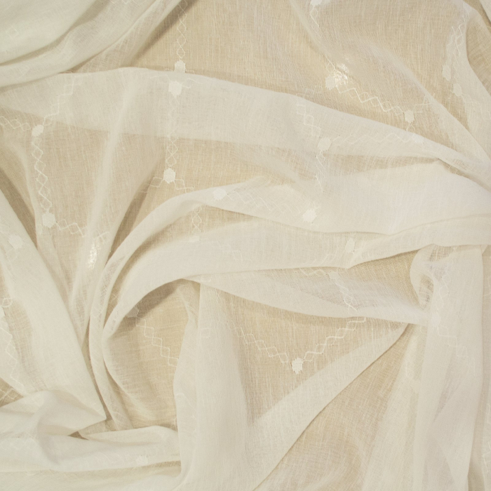 Perdea Velaria Tayla alb cu broderie geometrica, 280x260 cm [3]
