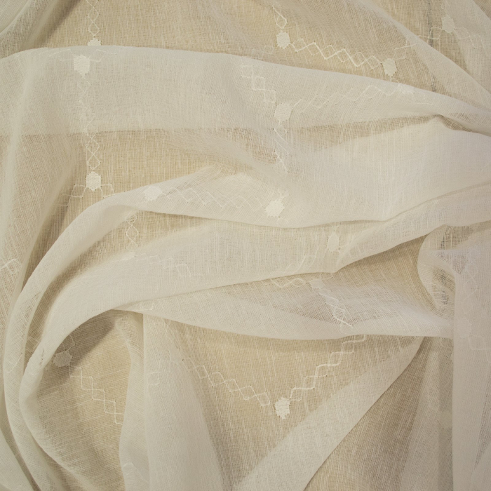 Perdea Velaria Tayla alb cu broderie geometrica, 280x260 cm [2]