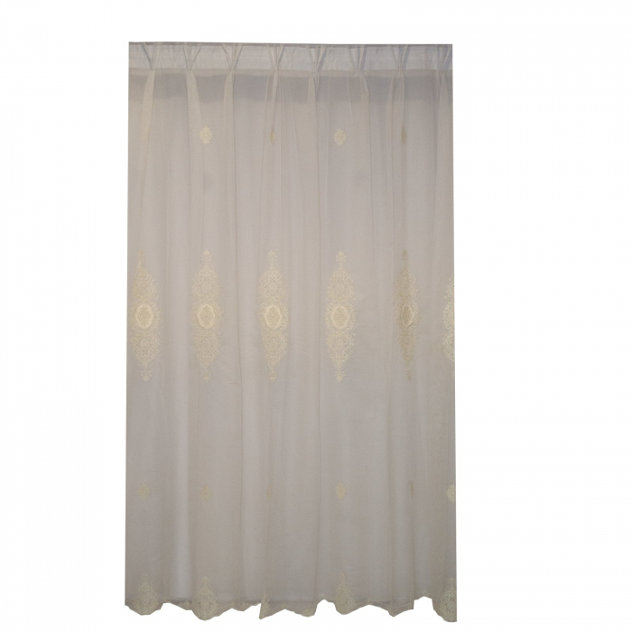 Perdea Velaria tiul alb cu baroc crem, 200x270 cm [2]