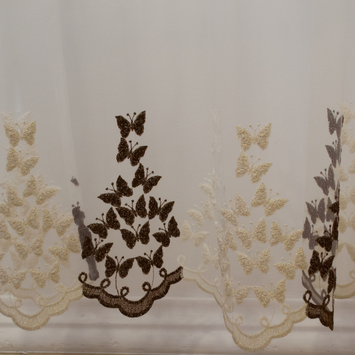 Perdea Velaria tiul fluturi brodati wenge, 190x250 cm [3]