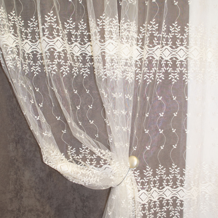 Perdea Velaria tiul brodat, ivory, 285x260 cm [4]