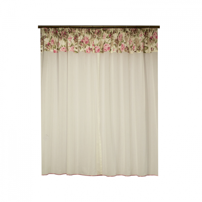 Perdea Velaria in ivoire cu flori, 250x155 cm [2]