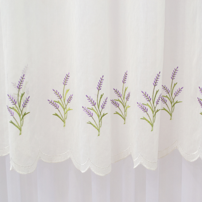 Perdea Velaria de bucatarie cu broderie lavanda, 300x165 cm [3]