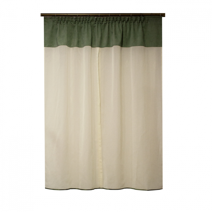 Perdea Velaria voal ivoire banda verde, 140x150 cm [2]