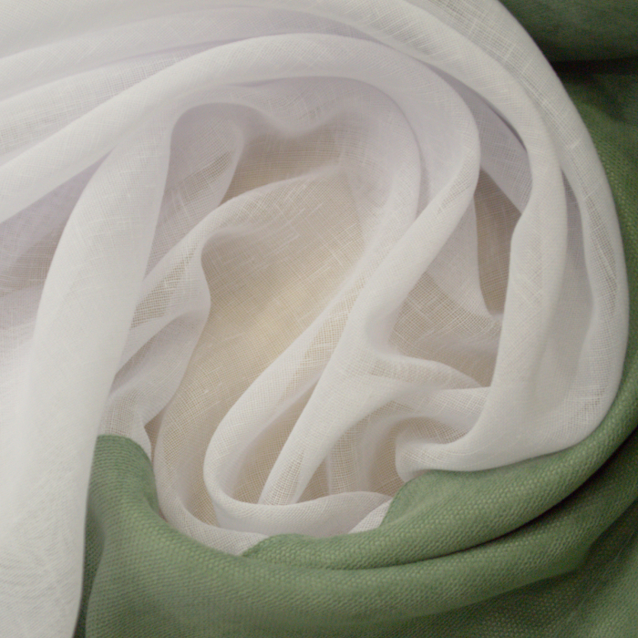 Perdea Velaria in alb cu banda verde, 145x150 cm [2]