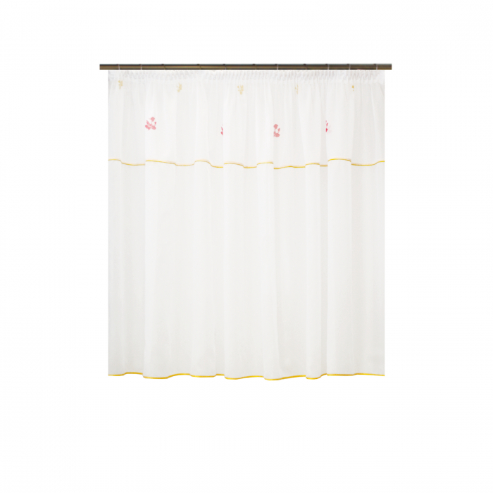 Perdea Velaria voal alb cu flori, 300x138 cm [1]