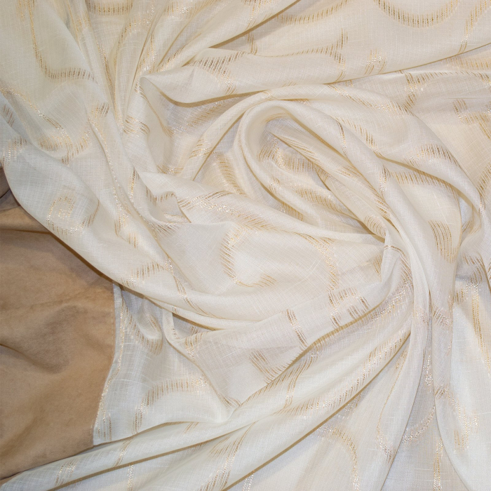 Perdea Velaria in crem cu model arabesc, 220x200 cm [2]