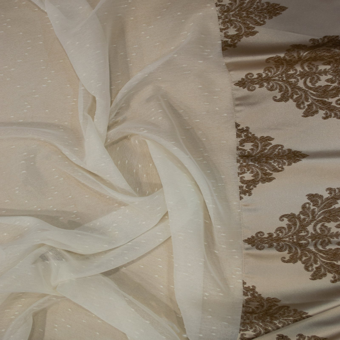 Perdea Velaria ivorie cu banda baroc, 300x150 cm [3]