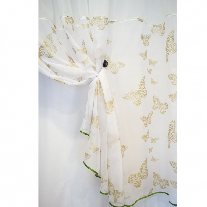 Perdea Velaria voal alb cu fluturi aurii, 350x160 cm [4]