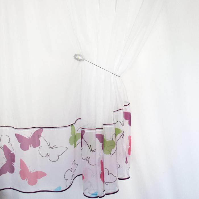 Perdea Velaria voal alb cu fluturi multicolori, 290x155 cm [3]