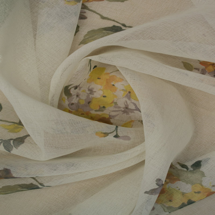 Perdea Velaria in ivoire cu flori, 350 x150 cm [3]