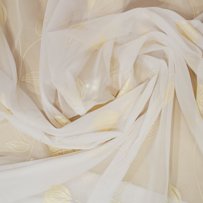 Perdea Velaria voal flori aurii, 390x245 cm [2]