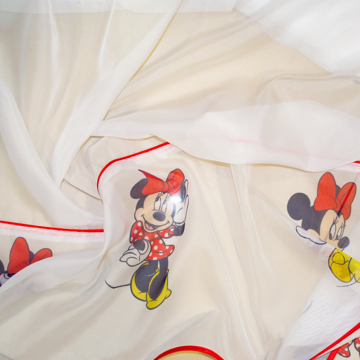 Perdea Velaria voal alb cu Minnie Mouse, 430x150 cm [2]