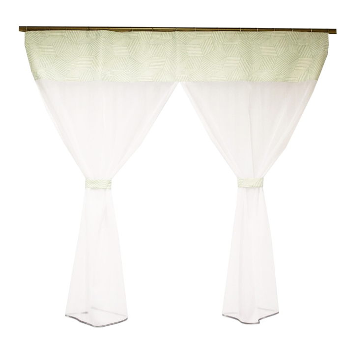 Perdea Velaria voal alb cu tafta menta, 145x150 cm [5]