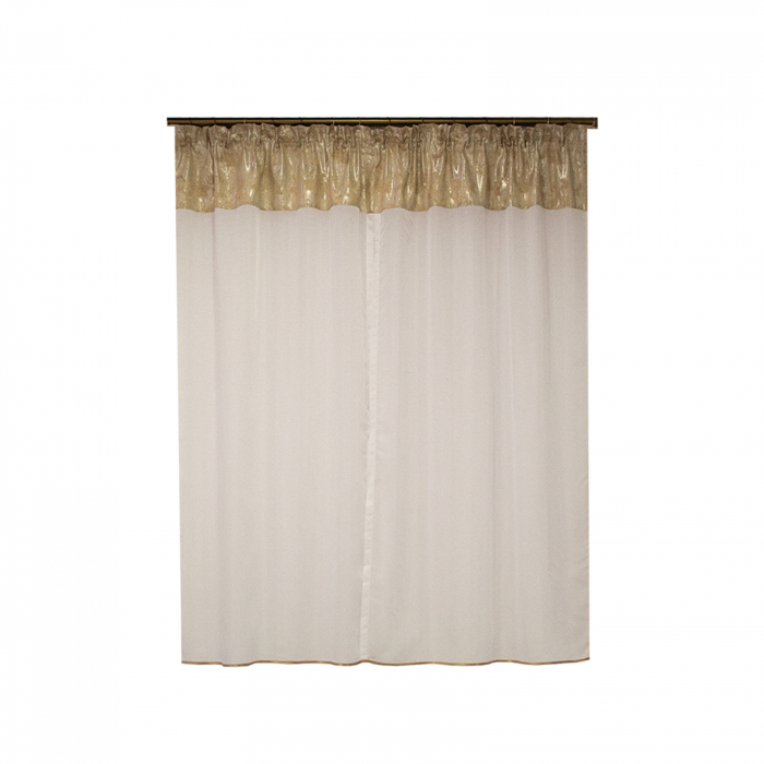 Perdea Velaria in alb si tafta bej, 200x150 cm [2]