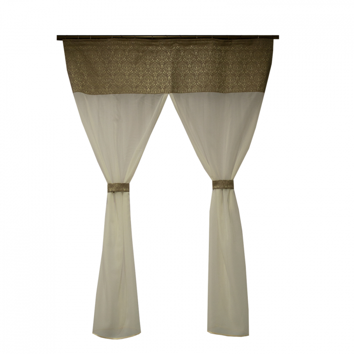 Perdea Velaria in ivoire si baroc bej, 130x170 cm [1]