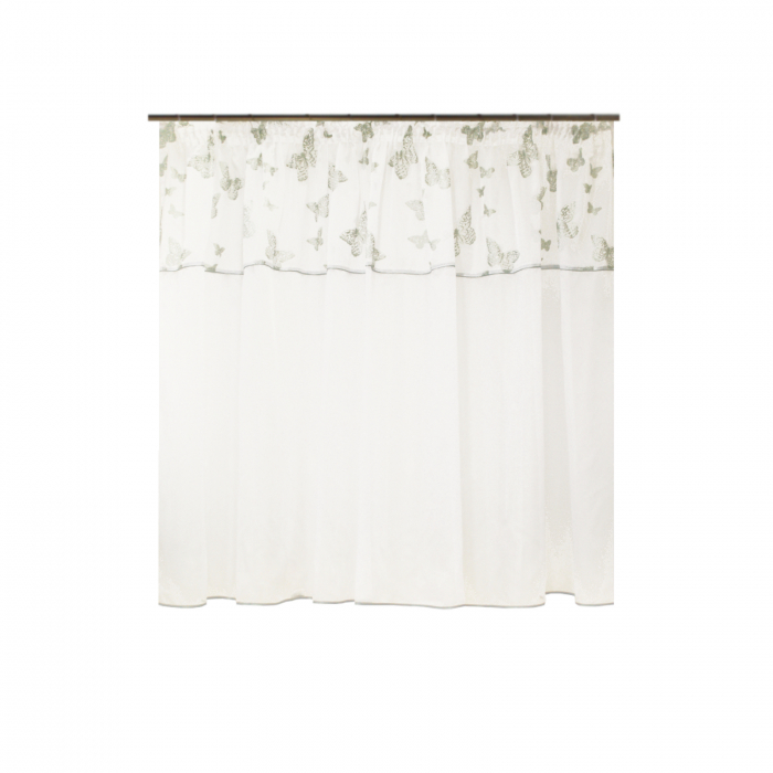 Perdea Velaria voal alb si fluturi verzi, 300x145 cm [1]