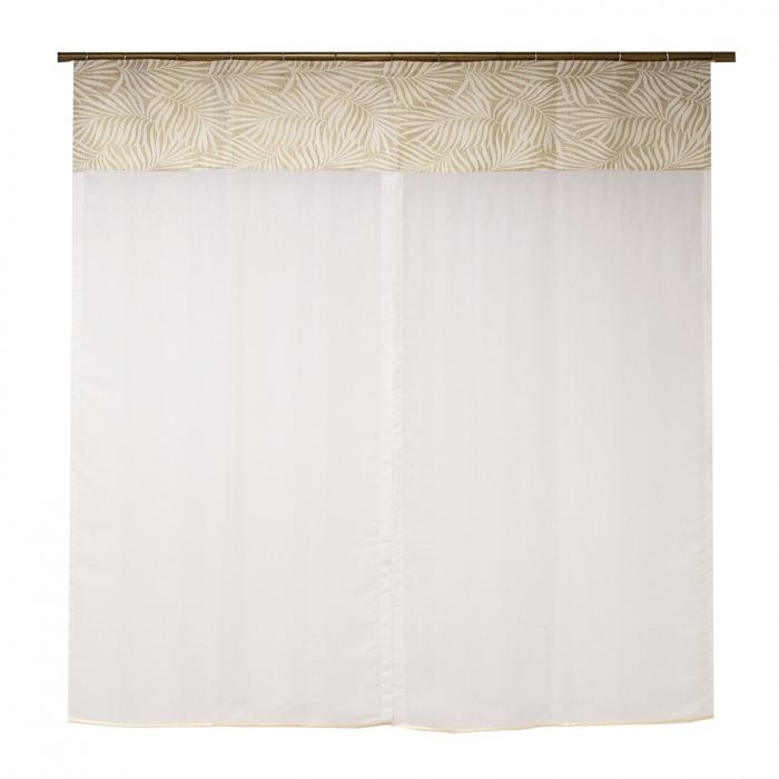 Perdea Velaria voal alb si tafta gri, 140x165 cm [3]