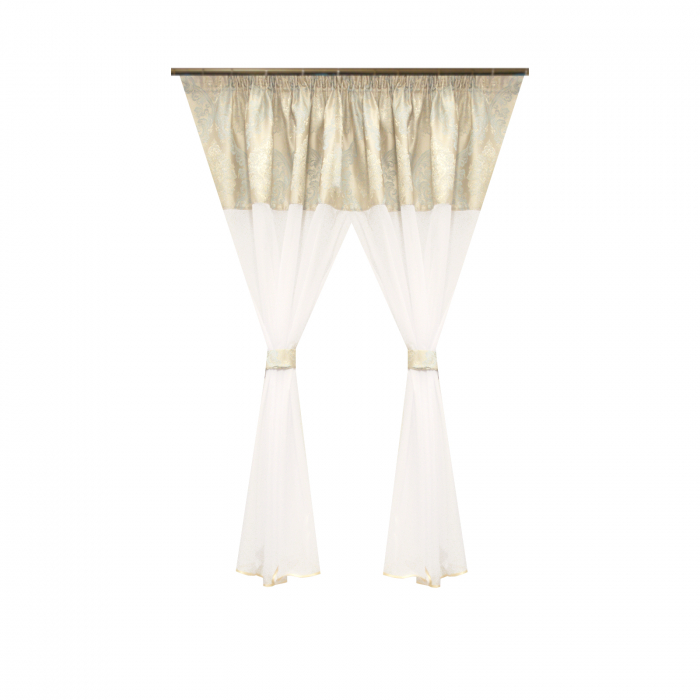 Perdea Velaria voal alb si tafta baroc, 245x155 cm [1]