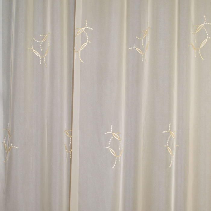 Perdea Velaria voal crem cu imprimeu brodat, 230x245 cm [3]