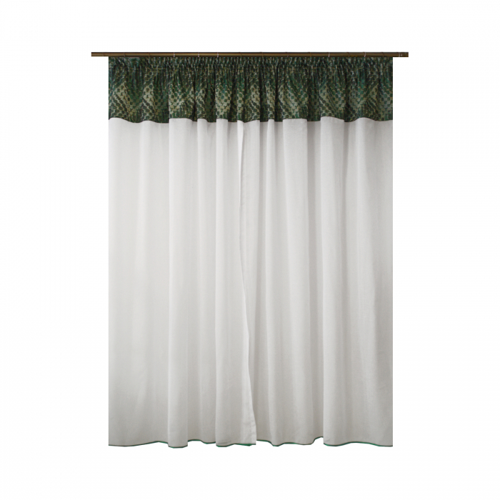 Perdea Velaria in alb si tafta verde, 270x170 cm [3]