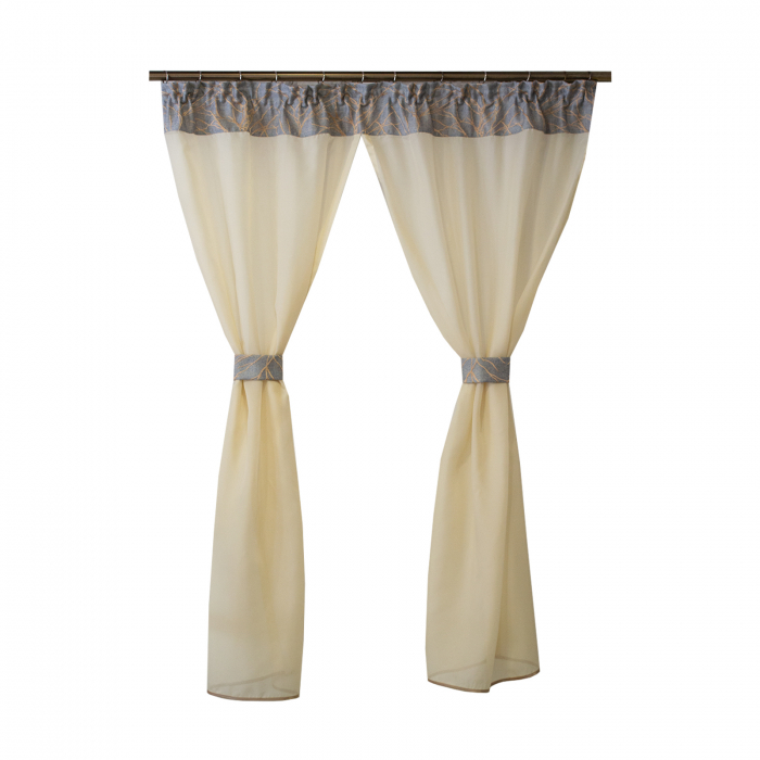 Perdea Velaria voal crep crem, 150x150 cm [1]